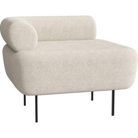 Fauteuil en tissu bouclette blanc cassé DORIGO