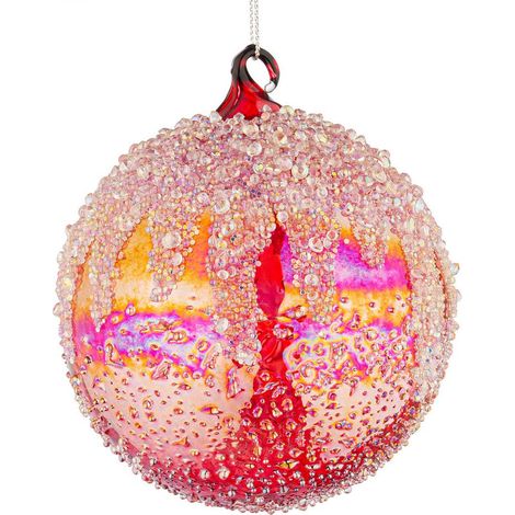 Bizzotto Sfera di Natale Wink D 100 Mm Vetro Rosso