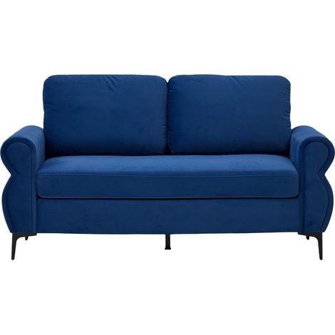CHICFURN Sofá de 2 plazas 173,5x81x92 cm tejido azul, compacto para espacios pequeños (1/5)
