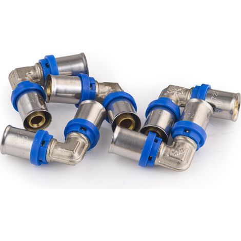 Coude égal à sertir multicouche Ø16 mm, profils TH-H-U, lot de 5, norme NF (1/5)