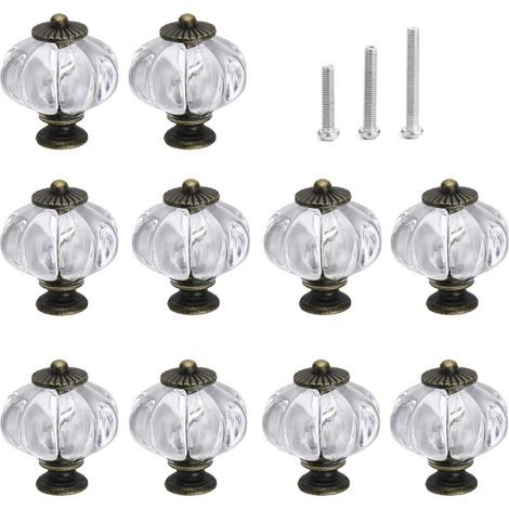 Kürbisknöpfe, transparente Schrankknöpfe, 10er-Pack, dekorative Vintage-Griffe für Türen, Schränke, Schubladen, Kommoden, Kleiderschränke, Küchenmöbel oder Kinderzimmer (1/5)