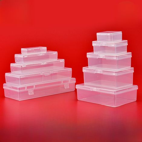 Boîte De Rangement Transparente Rectangulaire En Plastique PP Avec Couvercle Amovible Pour Emballage Et Stockage 150mm (1/2)