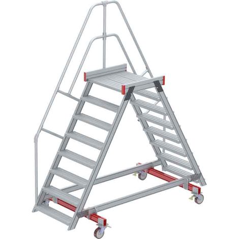 Euroline 512 mobiler Überstieg 60° Stufenausführung Alu gerieft Stufenbreite 800mm 8 Stufen