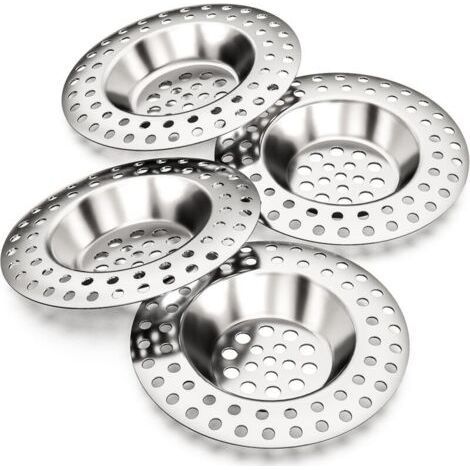 Filtre evier 14g, Lot de 4, pour Tous Les DRAINS, Filtre evier Cuisine, Filtre évier, Grille a evier, bonde Baignoire, Filtre Douche, Grille evier Cuisine, bonde lavabo, bonde Douch (1/4)