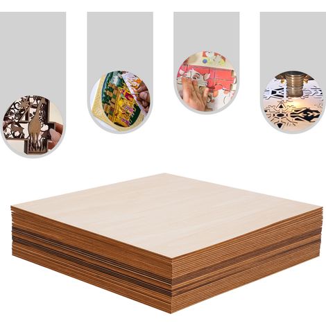 YISSALE-30 Bretter aus Lärchenholz, quadratische Bretter aus Lärchenholz, Maße 40 × 40 cm, verwendet für Malerei und Bildhauerei. (1/5)
