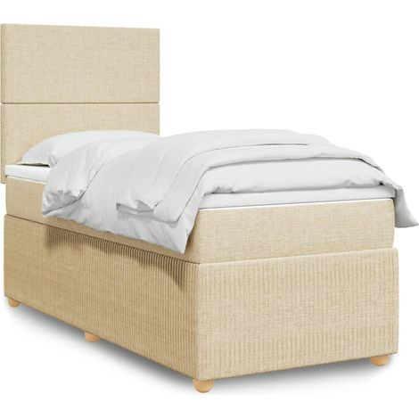 Maison Exclusive - Boxspringbett mit Matratze Creme 90x200 cm Sto (1/5)
