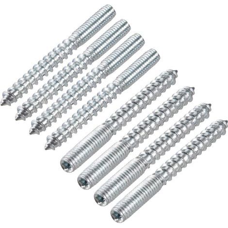 map M6 Vis Double Filetage Boulon Longueur 60mm Double Tête Autotaraudeuse 6mm Bois Joint Meubles Jambes 8Pcs (1/4)