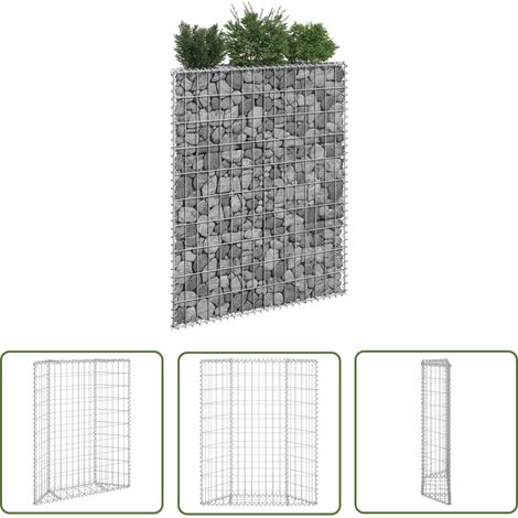 The Living Store Gabionen-Hochbeet Trapezform Verzinkter Stahl 80x20x100 cm - Gabionen-Hochbeet - Steinkorb - Blumentopf - Hochbeet - Gartenmöbel (1/5)
