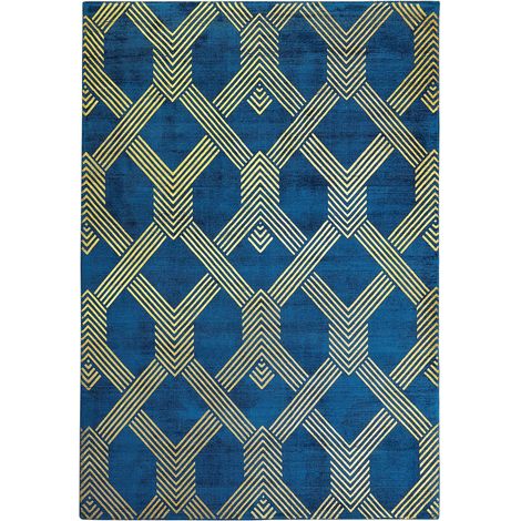 Teppich VEKSE Blau 140 x 200 cm Viskose (1/5)