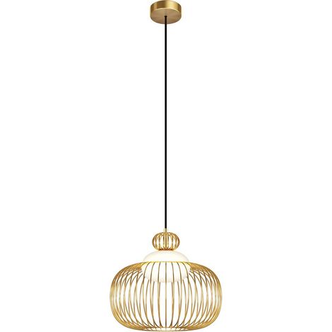Maytoni Levitation Plafonnier suspendu moderne en fil de fer de 35 cm, laiton, 1 abat-jour G9 blanc
