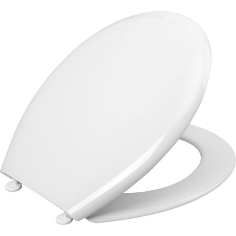 Abattant WC « Palu » - Look blanc classique - Thermoplastique facile d'entretien - Design sobre s'adapte à n'importe quelle salle de bain/siège de toilette (1/5)