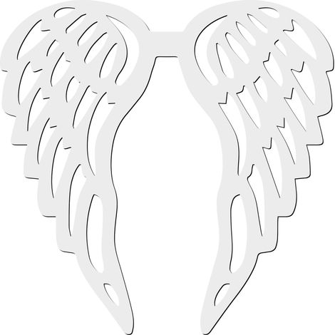 Ali d'angelo bianche, ornamenti in legno compensato da 15 cm per decorazioni dipinte. (1/4)