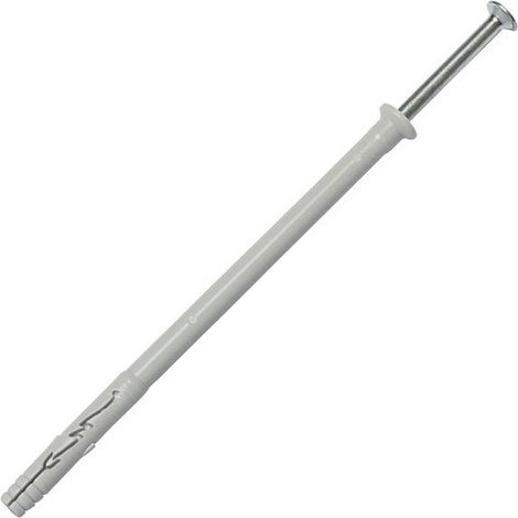 Spit – Lot de 8 chevilles à frapper nylon – Diamètre 8mm – Longueur 130mm – Charge max 75kg pour matériaux creux – Pour tous types de murs (1/2)