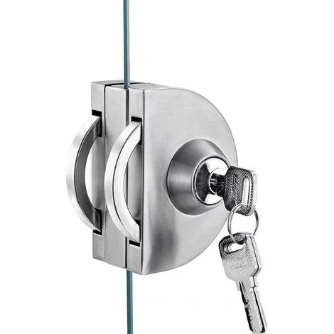Verrou double pour porte vitrée, finition acier inoxydable brossé-Online Store (1/2)