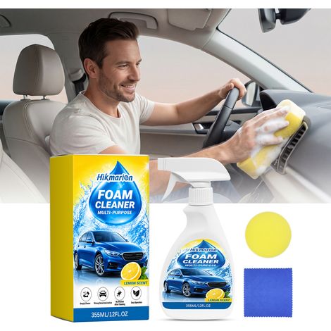 Schaumreiniger zur Tiefenreinigung von Flecken, kein Schrubben erforderlich, geeignet für Autoinnenräume und den Haushalt – 355 ml + Schwamm + Handtuch -- BIEMMEDUE (1/5)