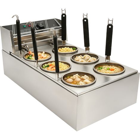 Cuiseur à pâtes électrique 6 trous, machine de cuisson de nouilles, chaudière à pâtes spaghetti commerciale avec 6 paniers, outil de cuisson de pâtes à contrôle précis (1/5)
