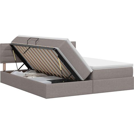 Letto con Contenitore con testiera 2 pz Tortora Pelle Sintetica vidaXL (1/5)