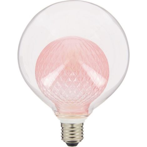 Xanlite – Ampoule LED E27 G125 double verre rose 4W 2700K blanc chaud – 270 lumens – Culot à vis E27 – RFDEB125DVPINK