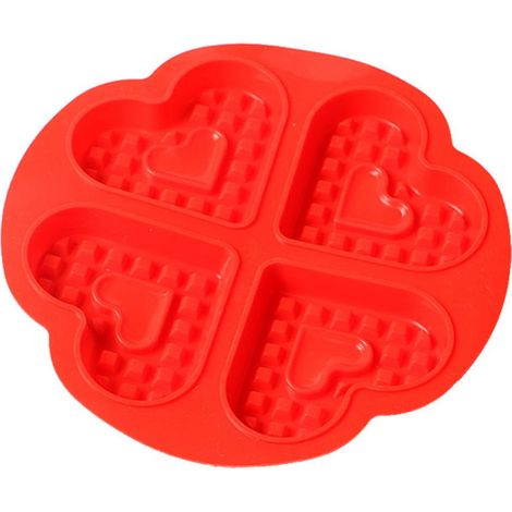 Gaufrier en silicone de haute qualité en forme de cœur pour que les enfants puissent faire leurs propres gaufres. (1/5)