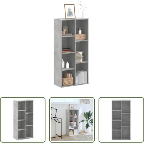 Rangement bureau - Bibliothèque gris béton 50x25x105 cm bois d'ingénierie (1/5)