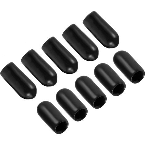 5mm Vis Filetage Protecteurs 100 Pcs Flexible Caoutchouc Noir (1/4)