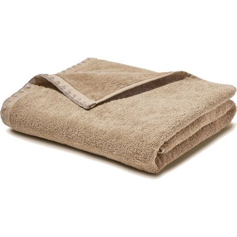Serviette de toilette en Éponge unie et point feston triangulaire NERYDA (1/4)
