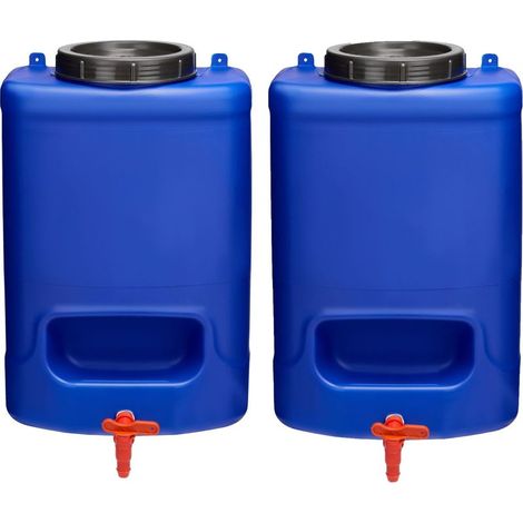 Garronda Jerrican Eau avec Robinet sans BPA jerrican Alimentaire d'eau bidon 20L jerrican Eau 20L bidon Etanche Reservoir Eau Camping Car bidon Eau Camping Accessoires 2 Pack Bleu GD-0084