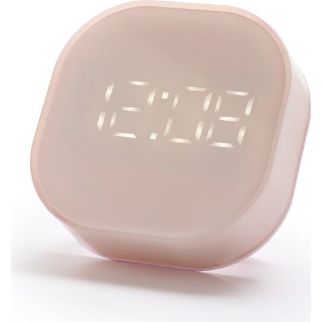 Petit réveil numérique LED avec alarme sonore forte, horloge de bureau portable (1/2)