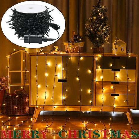 Guirlande lumineuse LED Extérieur Jardin IP44 Etanche Lumières de Noël avec 8 modes d'éclairage, 30M-300 LED Lumière chaude