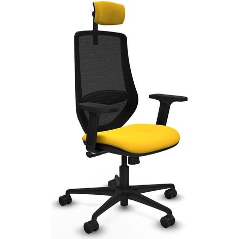 Piqueras y Crespo D036N2W chaise de bureau jaune confortable (1/3)