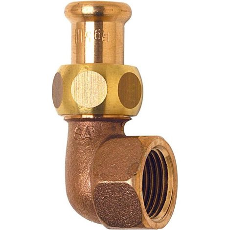 Coude union laiton à sertir 8096G Ø22 taraudé femelle 3/4" chauffage et sanitaire - THERMADOR 8096G2220