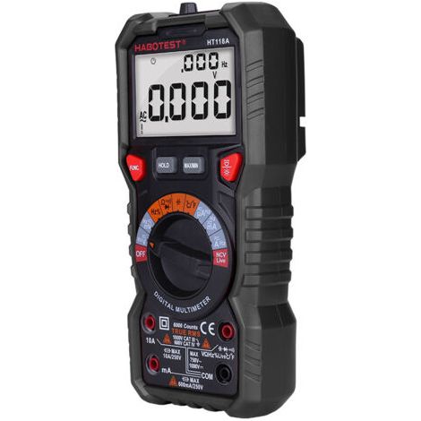 Multimètre Automatique Numérique, TRMS 6000 Comptes (Guide de Bornes LED), Ampèremètre, Testeur Electrique Professionnel, Température Capacimètre Tension/Courant CA/CC Résistance/Fréquence (1/5)