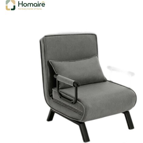 Grauer Metallstuhl mit Armlehnen 65 x 75 x 78 cm HOMAIRE (1/5)