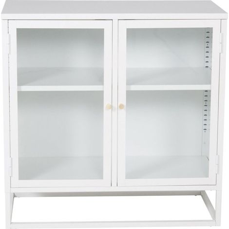 Vitrine 2 Portes "Bakal" 85cm Blanc (1/5)