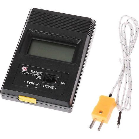 Thermomètre portable TM-902C, thermomètre numérique LCD de type K, sonde à thermocouple, noir 1300 (1/5)
