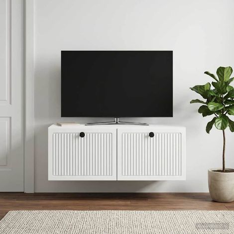 Wandmontierter TV-Schrank Weiß 78,5 x 41 x 30 cm Holzwerkstoff (1/5)