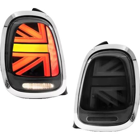 Fanali posteriori a LED, indicatori di direzione sequenziali, facile installazione, fumé con finitura cromata (1/2)