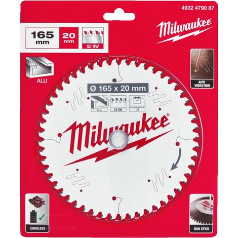 Sega circolare Milwaukee 165x20x2.2x52z alluminio