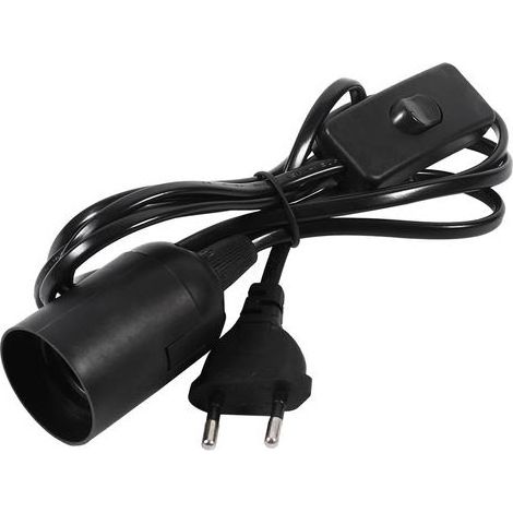 1 Suspension luminaire noire avec interrupteur, douille E27, fiche UE, lampe de plafond pour salon ou chambre. (1/3)