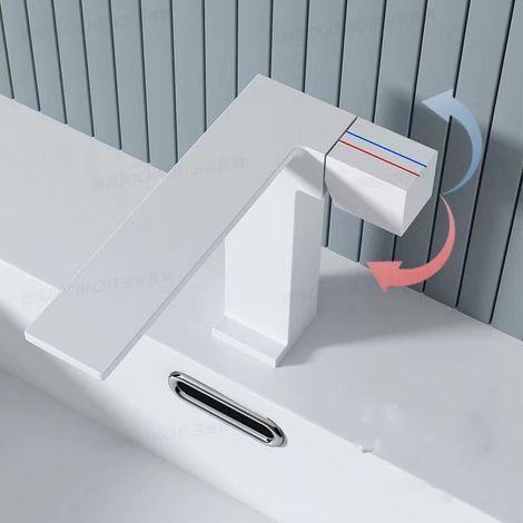 Chrom Badezimmer Wasserhahn, Zwei-Wege Badezimmer Waschbecken Mischbatterie, Messing Waschbecken Wasserhahn, Moderner Wasserhahn