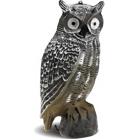 Hibou à Énergie Solaire, Répulsif Oiseaux Solaire avec Yeux Lumineux, Efficace pour Éloigner Les Oiseaux, Bleu (1/5)