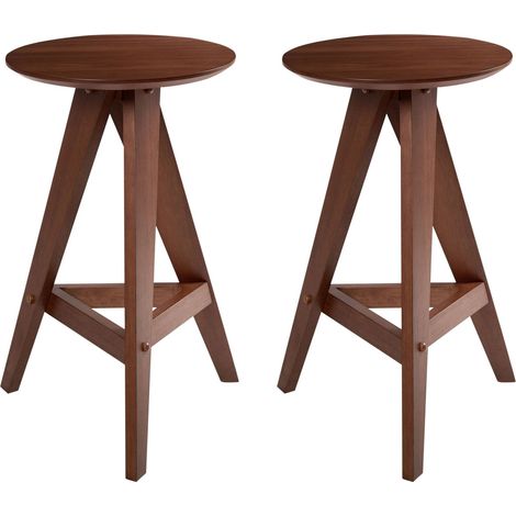 Set mit 2 Barhockern AROMA Holz Dunkelbraun