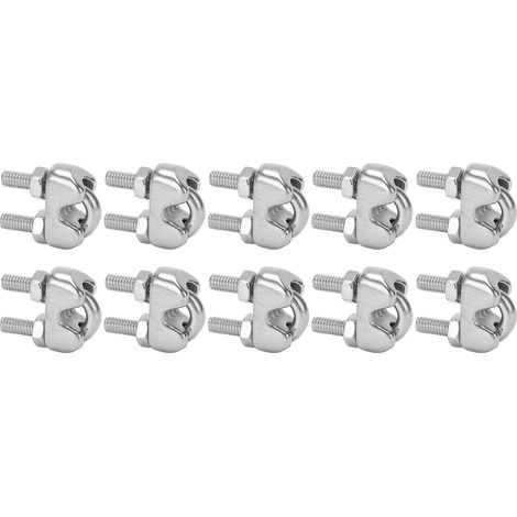 Colliers de serrage en acier inoxydable M4, type U, pour câble 3/16", lot de 10 pièces, fixation robuste (1/5)