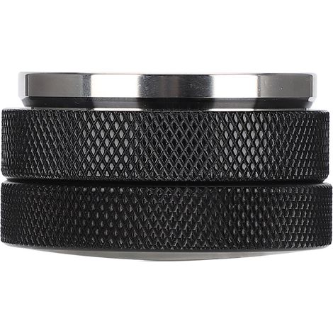58-mm-Kaffeetamper aus Edelstahl, schwarze, flache Basis, für Baristas und den Heimgebrauch (1/5)