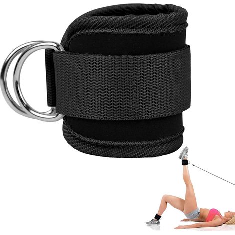 2pcs Sangles de cheville réglables pour machine à câble - Boucle portique de fitness, bandes de cheville à anneau en D, exercices pour jambes et fessiers Accessoires de musculation, kickbacks, ischio (1/4)