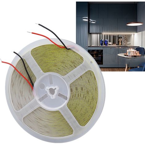 COB-LED-Streifen, Niederspannung, flexibel und selbstklebend, 10 m Länge, geeignet für den Innen- und Außenbereich, 6000 K weißes Licht. (1/5)