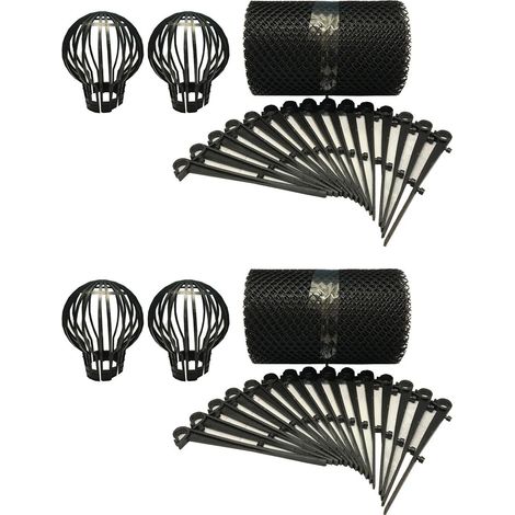Gutter Protection Mesh Guard (2 x 6m) & Downpipe Filter Guards (Set of 4) (1/5)