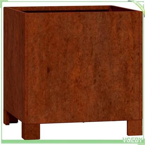 Jardinière avec pieds - FAFEICY - 823678 - Acier corten - 30x30x30 cm - Aspect rouillé (1/5)