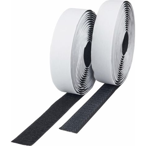 Klettband 10m auf Rolle selbstklebend 10m x 2cm schwarz (1/2)