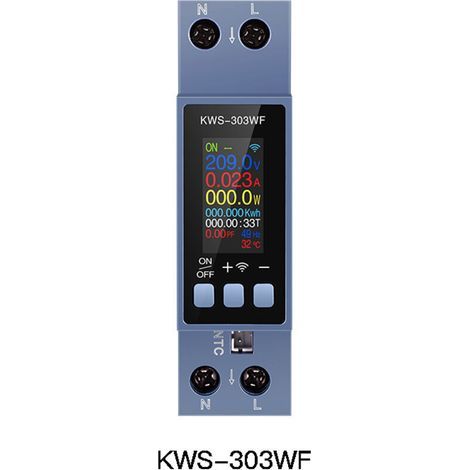 BUNTHAUS WLAN-Stromzählerschalter, AC 85–270 V, WLAN-Anschluss, intelligenter Energiezähler, Timer, Alexa-kompatibel, Energieverbrauchsmesser